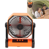 Darrahopens Appliances > Fans > Portable Fans Camping Fan with LED Lantern 4 Levels 270 Degree Pivot Large Air Volume USB Rechargeable Outdoor Tent Fan with Light Hook Orange In Australia - Darrahopens