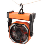 Darrahopens Appliances > Fans > Portable Fans Camping Fan with LED Lantern 4 Levels 270 Degree Pivot Large Air Volume USB Rechargeable Outdoor Tent Fan with Light Hook Orange In Australia - Darrahopens