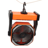Darrahopens Appliances > Fans > Portable Fans Camping Fan with LED Lantern 4 Levels 270 Degree Pivot Large Air Volume USB Rechargeable Outdoor Tent Fan with Light Hook Orange In Australia - Darrahopens