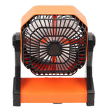 Darrahopens Appliances > Fans > Portable Fans Camping Fan with LED Lantern 4 Levels 270 Degree Pivot Large Air Volume USB Rechargeable Outdoor Tent Fan with Light Hook Orange In Australia - Darrahopens