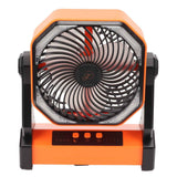 Darrahopens Appliances > Fans > Portable Fans Camping Fan with LED Lantern 4 Levels 270 Degree Pivot Large Air Volume USB Rechargeable Outdoor Tent Fan with Light Hook Orange In Australia - Darrahopens