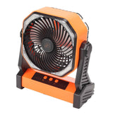 Darrahopens Appliances > Fans > Portable Fans Camping Fan with LED Lantern 4 Levels 270 Degree Pivot Large Air Volume USB Rechargeable Outdoor Tent Fan with Light Hook Orange In Australia - Darrahopens