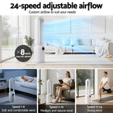 Darrahopens Appliances > Fans > Portable Fans Devanti 2in1 Bladeless Fan Air Purification W/ Remote 88cm
