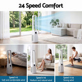 Devanti Bladeless Tower Fan 100cm 2-in-1 Cooling Airflow Purifying Remote In Australia - Darrahopens