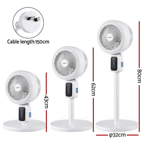 Darrahopens Appliances > Fans > Portable Fans Devanti Pedestal Fan W/ Remote 3 Speed 12H Timer Height Adjustable Cooling Fan