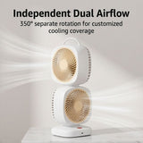 Darrahopens Appliances > Fans > Portable Fans Dual 350° Rotatable Head Rechargeable Desk Fan, Quiet Brushless USB Portable Air Circulator, Small Personal Cooling Fan for Bedroom Office Dorm Camping Travel (Yellow) In Australia - Darrahopens