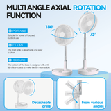 Darrahopens Appliances > Fans > Portable Fans Folding Telescopic 4.5W Portable Height/Tilt Adjustable Rechargeable Cordless Fan