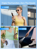 Darrahopens Appliances > Fans > Portable Fans Handheld Mini Fan (Brown), 3-in-1 USB Rechargeable Portable Fan with Power Bank & Flashlight, Pocket Design for Travel & Summer