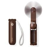 Darrahopens Appliances > Fans > Portable Fans Handheld Mini Fan (Brown), 3-in-1 USB Rechargeable Portable Fan with Power Bank & Flashlight, Pocket Design for Travel & Summer