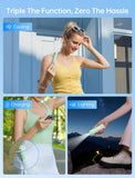 Darrahopens Appliances > Fans > Portable Fans Handheld Mini Fan (Green), 3-in-1 USB Rechargeable Portable Fan with Power Bank & Flashlight, Pocket Design for Travel & Summer