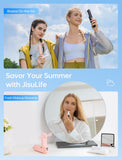 Darrahopens Appliances > Fans > Portable Fans Handheld Mini Fan (Pink), 3-in-1 USB Rechargeable Portable Fan with Power Bank & Flashlight, Pocket Design for Travel & Summer