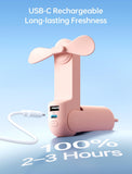 Darrahopens Appliances > Fans > Portable Fans Handheld Mini Fan (Pink), 3-in-1 USB Rechargeable Portable Fan with Power Bank & Flashlight, Pocket Design for Travel & Summer