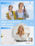 Darrahopens Appliances > Fans > Portable Fans Handheld Mini Fan (White), 3-in-1 USB Rechargeable Portable Fan with Power Bank & Flashlight, Pocket Design for Travel & Summer