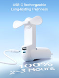 Darrahopens Appliances > Fans > Portable Fans Handheld Mini Fan (White), 3-in-1 USB Rechargeable Portable Fan with Power Bank & Flashlight, Pocket Design for Travel & Summer