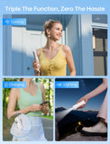 Darrahopens Appliances > Fans > Portable Fans Handheld Mini Fan (White), 3-in-1 USB Rechargeable Portable Fan with Power Bank & Flashlight, Pocket Design for Travel & Summer