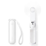 Darrahopens Appliances > Fans > Portable Fans Handheld Mini Fan (White), 3-in-1 USB Rechargeable Portable Fan with Power Bank & Flashlight, Pocket Design for Travel & Summer