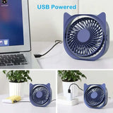 Darrahopens Appliances > Fans > Portable Fans Personal Desk Fans Small Quiet, 3 Wind Speeds, Small Portable Table Fans Fast Cooling For Office, Dorm ROom (Blue)