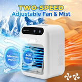 Darrahopens Appliances > Fans > Portable Fans Portable 500ml Large-Capacity Air Cooler Fan - 9-Blade Strong Wind & Wide-Angle Oscillation, Easy Top-Fill Desktop Evaporative Humidifier