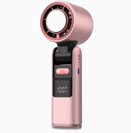 Darrahopens Appliances > Fans > Portable Fans Portable Fan Handheld Mini Turbo Fan Battery ， High Speed Powerful Ice Cooling 5 Speed Adjustable Rechargeable Personal Fans for Beach Camping Travel Working （Cherry Blossom Pink）