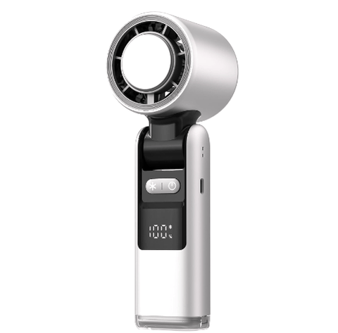 Darrahopens Appliances > Fans > Portable Fans Portable Fan Handheld Mini Turbo Fan Battery ， High Speed Powerful Ice Cooling 5 Speed Adjustable Rechargeable Personal Fans for Beach Camping Travel Working （White）