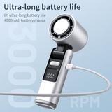 Darrahopens Appliances > Fans > Portable Fans Portable Fan Handheld Mini Turbo Fan Battery ， High Speed Powerful Ice Cooling 5 Speed Adjustable Rechargeable Personal Fans for Beach Camping Travel Working （White）