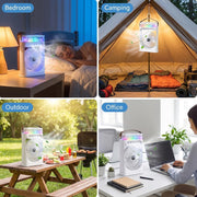 Darrahopens Appliances > Fans > Portable Fans Portable Misting Camping Fan with Water Tank and LED Light, Rechargeable Battery Powered Fan for Tents, Patio, Bedroom and Outdoor Use In Australia - Darrahopens