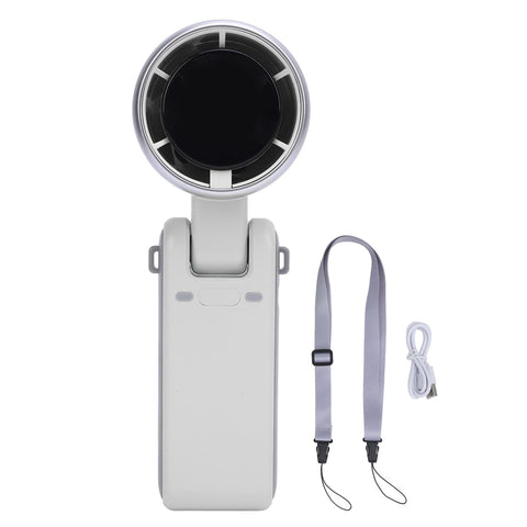Darrahopens Appliances > Fans > Portable Fans Portable Turbo Handheld Fan with Digital Display – 5-Speed Rechargeable Mini Fan, 3600mAh Battery, Foldable & Neck Strap Design for Outdoor Travel and Daily Use(White)