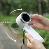 Darrahopens Appliances > Fans > Portable Fans Portable Turbo Handheld Fan with Digital Display – 5-Speed Rechargeable Mini Fan, 3600mAh Battery, Foldable & Neck Strap Design for Outdoor Travel and Daily Use(White)