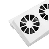 Darrahopens Appliances > Fans > Portable Fans Solar Powered Car Cooler Large Wide Angle 3 Fans Deodorant Energy Saving Car Exhaust Ventilation Fan White In Australia - Darrahopens