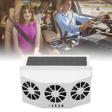Darrahopens Appliances > Fans > Portable Fans Solar Powered Car Cooler Large Wide Angle 3 Fans Deodorant Energy Saving Car Exhaust Ventilation Fan White In Australia - Darrahopens