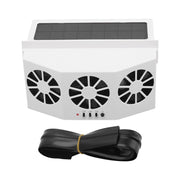 Darrahopens Appliances > Fans > Portable Fans Solar Powered Car Cooler Large Wide Angle 3 Fans Deodorant Energy Saving Car Exhaust Ventilation Fan White In Australia - Darrahopens