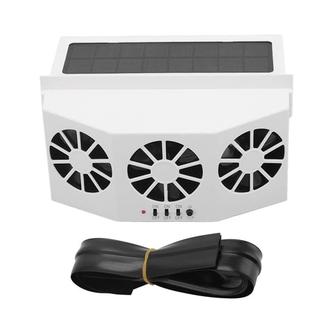 Darrahopens Appliances > Fans > Portable Fans Solar Powered Car Cooler Large Wide Angle 3 Fans Deodorant Energy Saving Car Exhaust Ventilation Fan White In Australia - Darrahopens