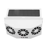 Darrahopens Appliances > Fans > Portable Fans Solar Powered Car Cooler Large Wide Angle 3 Fans Deodorant Energy Saving Car Exhaust Ventilation Fan White In Australia - Darrahopens