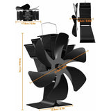Darrahopens Appliances > Fans > Portable Fans Wood Stove Fan 6 Blades Heat Powered Fireplace Fan Quiet Fan With Overheat Protection For Wood Burning Stove Gas