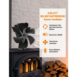 Darrahopens Appliances > Fans > Portable Fans Wood Stove Fan 6 Blades Heat Powered Fireplace Fan Quiet Fan With Overheat Protection For Wood Burning Stove Gas