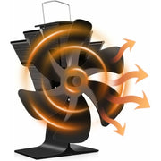 Darrahopens Appliances > Fans > Portable Fans Wood Stove Fan 6 Blades Heat Powered Fireplace Fan Quiet Fan With Overheat Protection For Wood Burning Stove Gas