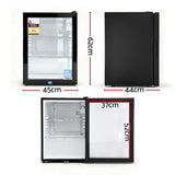 Darrahopens Appliances > Fridges & Freezers > Freezers Devanti 56L Bar Fridge Glass Door Mini Fridge Countertop Cooler Black
