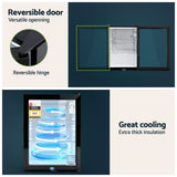 Darrahopens Appliances > Fridges & Freezers > Freezers Devanti 56L Bar Fridge Glass Door Mini Fridge Countertop Cooler Black
