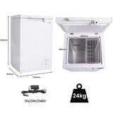 Darrahopens Appliances > Fridges & Freezers > Freezers GECKO 100L Portable Chest Freezer, 12V/24V/240V for Motorhome and Caravan, White