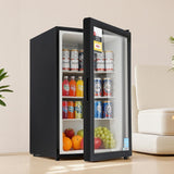 Darrahopens Appliances > Fridges & Freezers > Fridges Devanti 105L Bar Fridge Glass Door Mini Fridge Countertop Cooler Black
