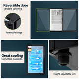 Darrahopens Appliances > Fridges & Freezers > Fridges Devanti 105L Bar Fridge Glass Door Mini Fridge Countertop Cooler Black
