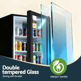 Darrahopens Appliances > Fridges & Freezers > Fridges Devanti 105L Bar Fridge Glass Door Mini Fridge Countertop Cooler Black