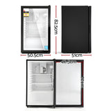 Darrahopens Appliances > Fridges & Freezers > Fridges Devanti 105L Bar Fridge Glass Door Mini Fridge Countertop Cooler Black