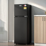 Darrahopens Appliances > Fridges & Freezers > Fridges Devanti 122L Two Door Bar Fridge Mini Fridge with Freezer Black