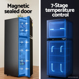 Darrahopens Appliances > Fridges & Freezers > Fridges Devanti 122L Two Door Bar Fridge Mini Fridge with Freezer Black