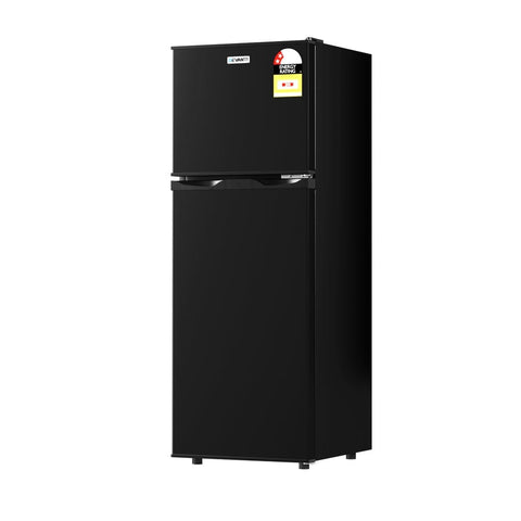 Darrahopens Appliances > Fridges & Freezers > Fridges Devanti 122L Two Door Bar Fridge Mini Fridge with Freezer Black