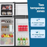Darrahopens Appliances > Fridges & Freezers > Fridges Devanti 122L Two Door Bar Fridge Mini Fridge with Freezer Black