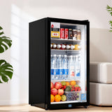 Darrahopens Appliances > Fridges & Freezers > Fridges Devanti 78L Bar Fridge Glass Door Mini Fridge Countertop Cooler Black