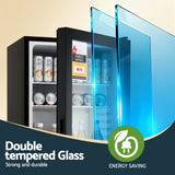 Darrahopens Appliances > Fridges & Freezers > Fridges Devanti 78L Bar Fridge Glass Door Mini Fridge Countertop Cooler Black