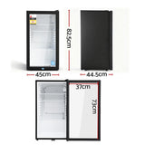 Darrahopens Appliances > Fridges & Freezers > Fridges Devanti 78L Bar Fridge Glass Door Mini Fridge Countertop Cooler Black